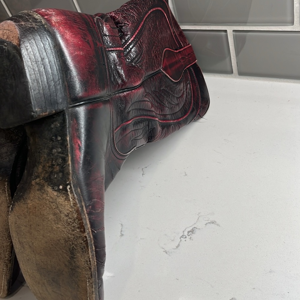 Lucchese Black Cherry Cowboy Boots - Picture 6 of 12